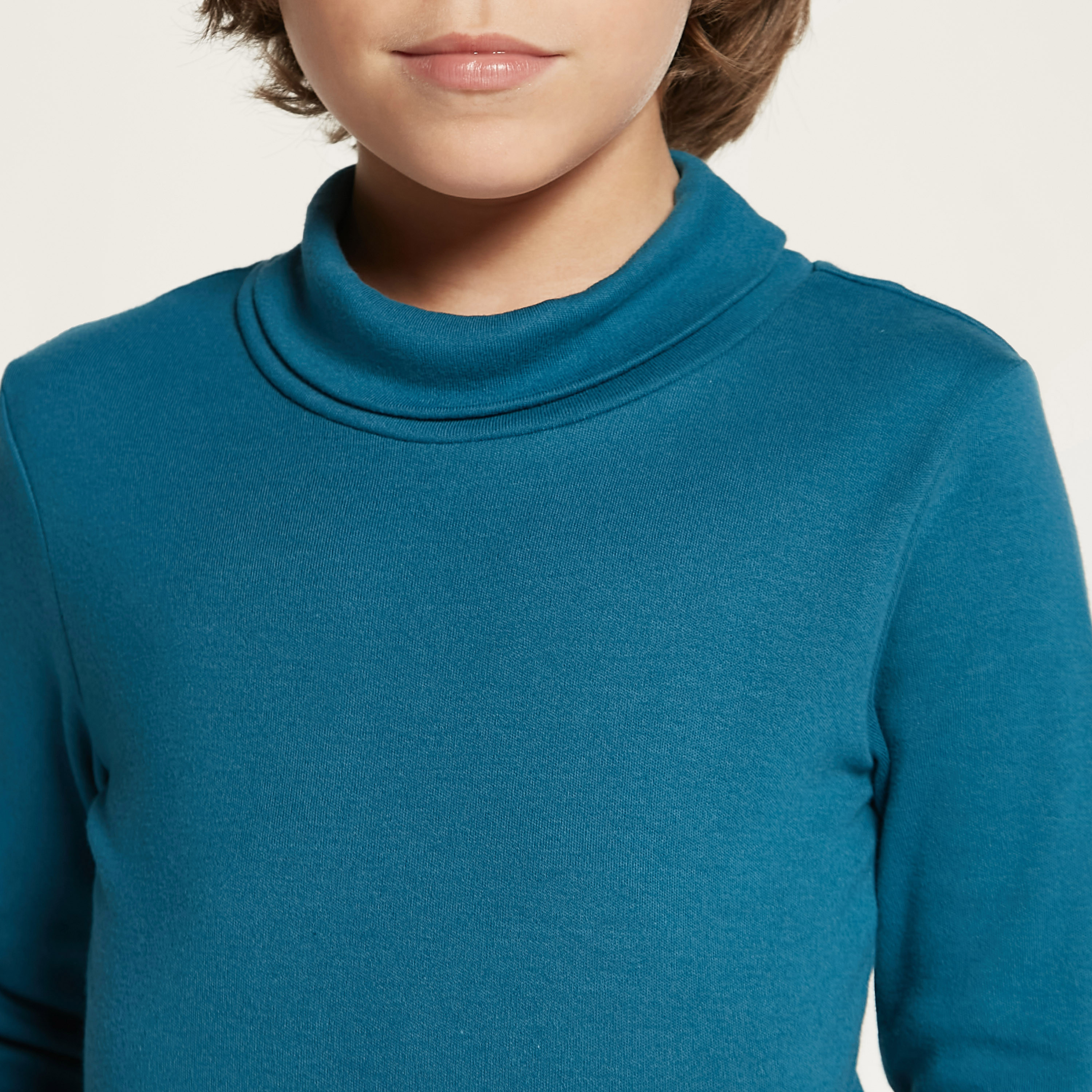 Juniors Solid Turtle Neck T-shirt with Long Sleeves-boys-clothing-tshirtsandpolos-image-3