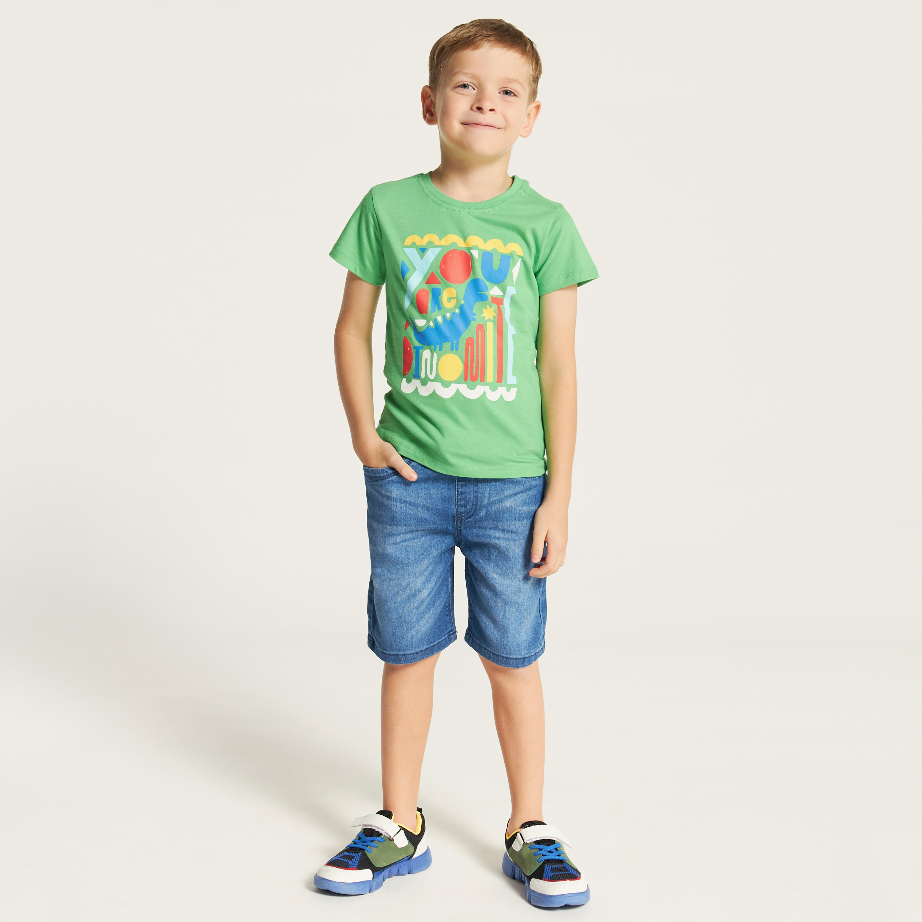 Juniors Printed Crew Neck T-shirt with Short Sleeves-boys-clothing-tshirtsandpolos-image-2