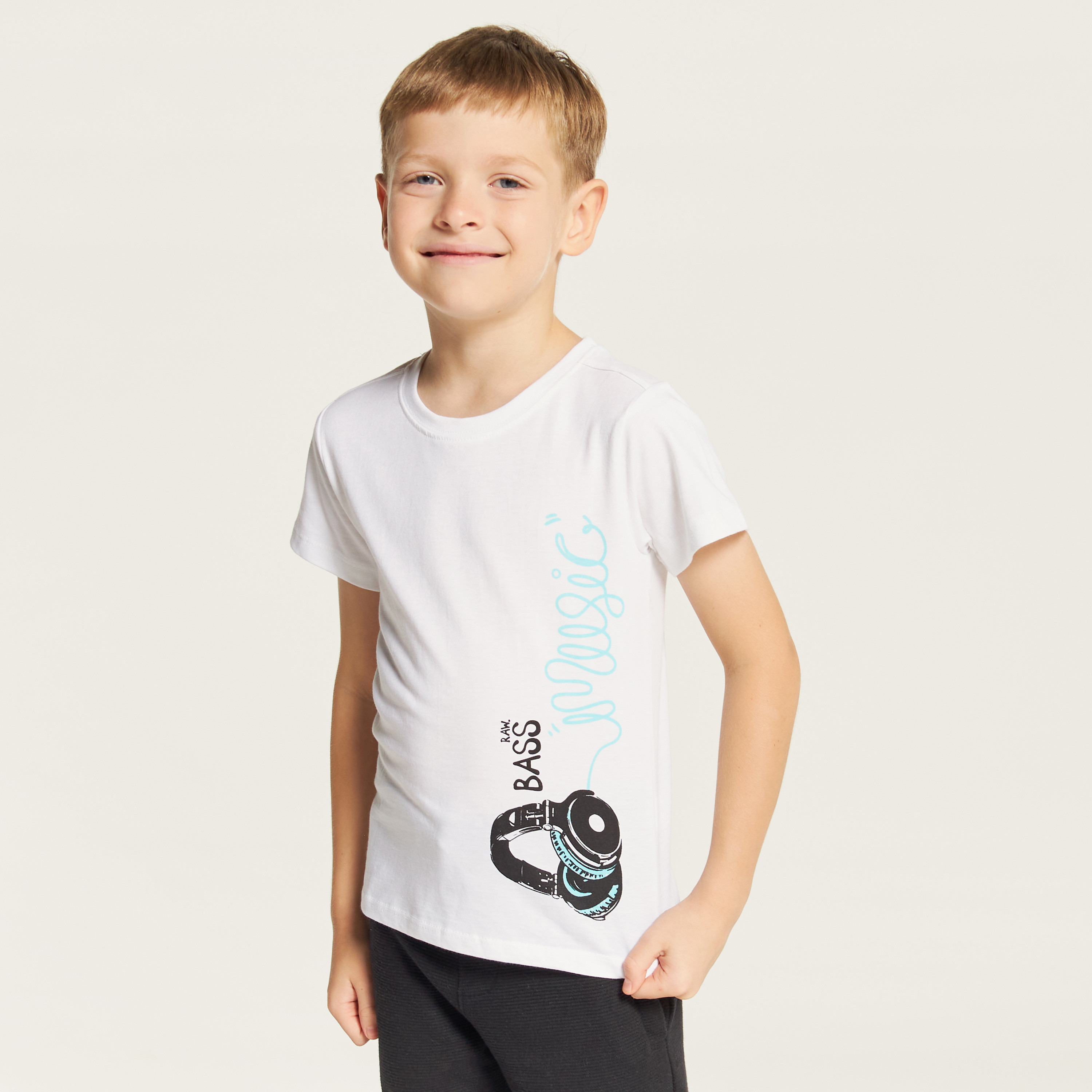 Juniors Printed T-shirt with Crew Neck and Short Sleeves-boys-clothing-tshirtsandpolos-image-2