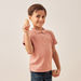Juniors Solid Polo T-shirt with Short Sleeves and Button Closure-T Shirts-thumbnailMobile-0