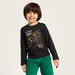 Juniors Game Print T-shirt with Crew Neck and Long Sleeves-T Shirts-thumbnailMobile-1