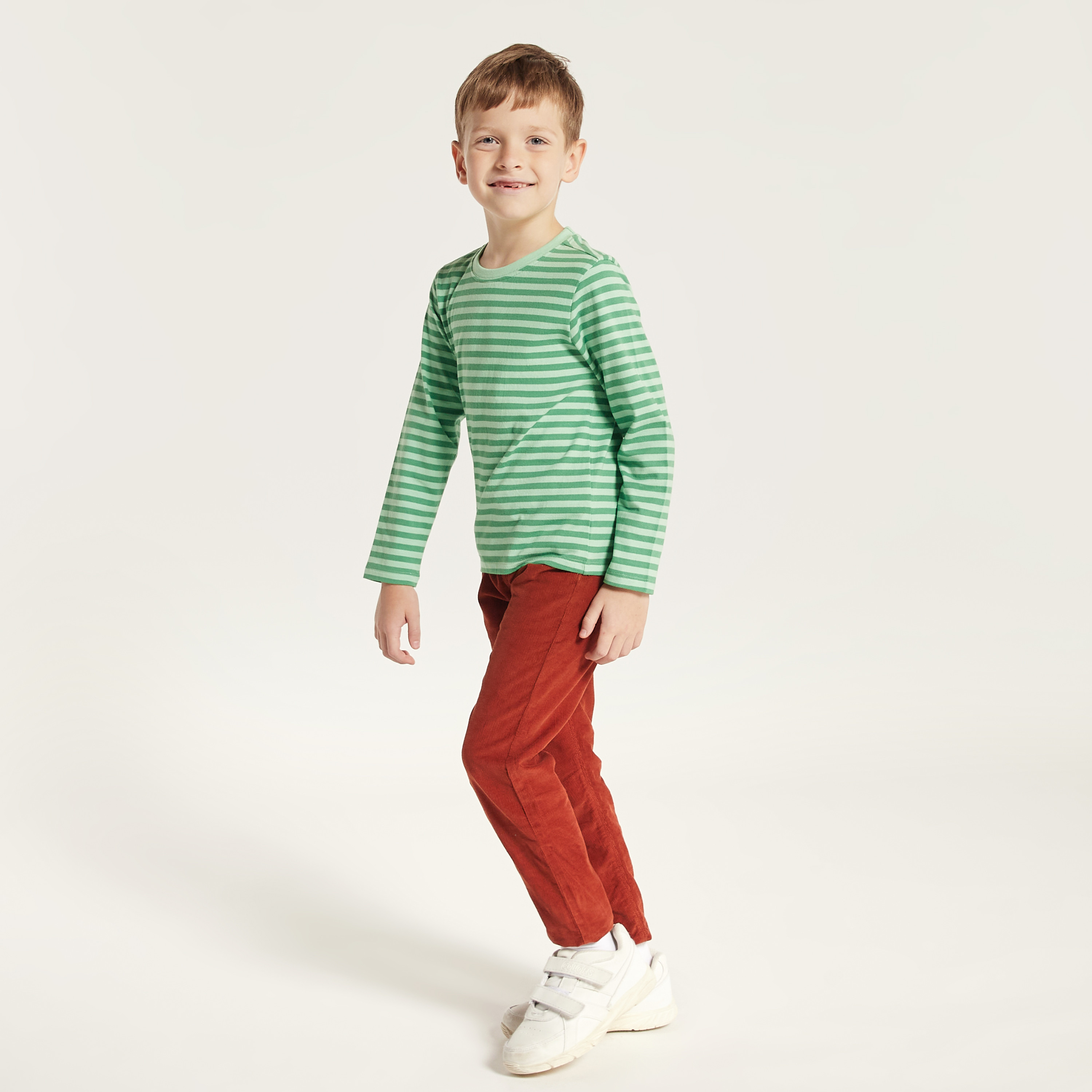 Juniors Striped T-shirt with Crew Neck and Long Sleeves-boys-clothing-tshirtsandpolos-image-1