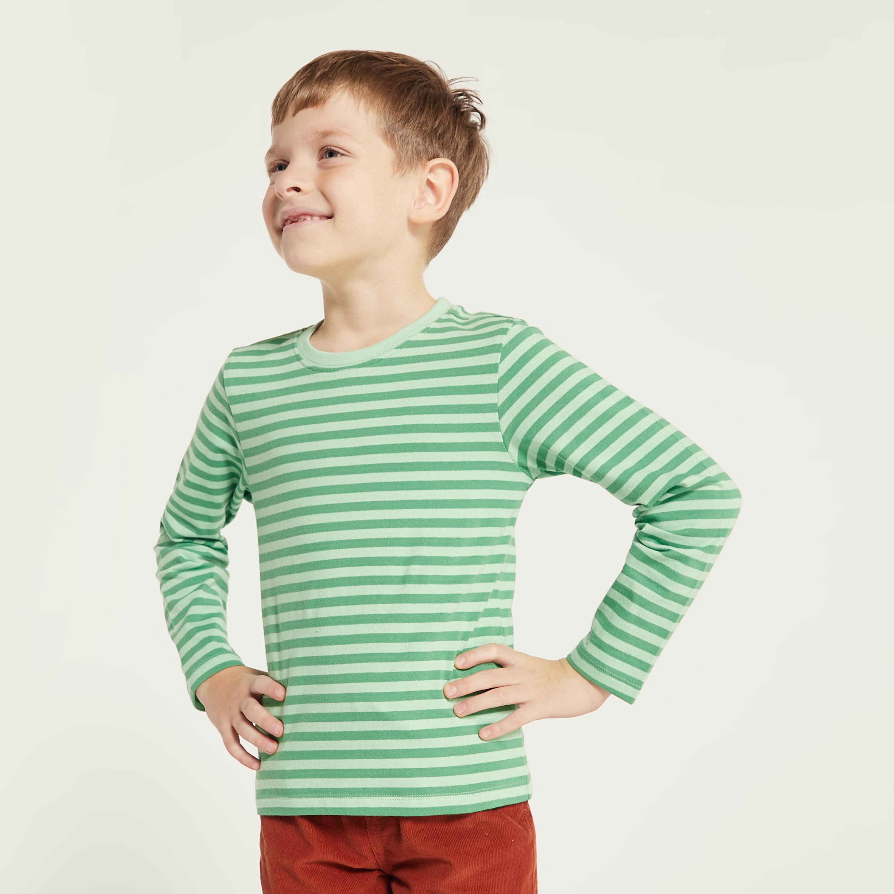 Juniors Striped T-shirt with Crew Neck and Long Sleeves-boys-clothing-tshirtsandpolos-image-2