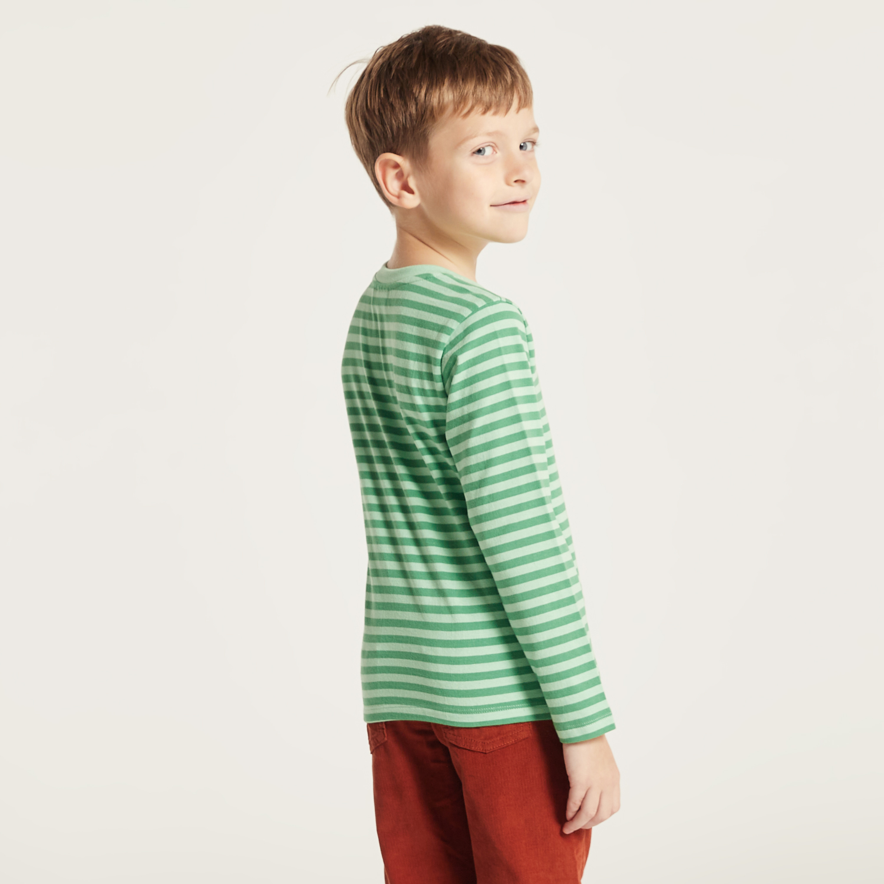 Juniors Striped T-shirt with Crew Neck and Long Sleeves-boys-clothing-tshirtsandpolos-image-4