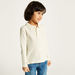 Juniors Solid Polo T-shirt with Long Sleeves and Button Closure-T Shirts-thumbnailMobile-1