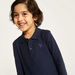 Juniors Solid Polo T-shirt with Long Sleeves and Button Closure-T Shirts-thumbnailMobile-2