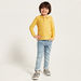 Juniors Solid Polo Neck T-shirt with Long Sleeves-T Shirts-thumbnailMobile-0
