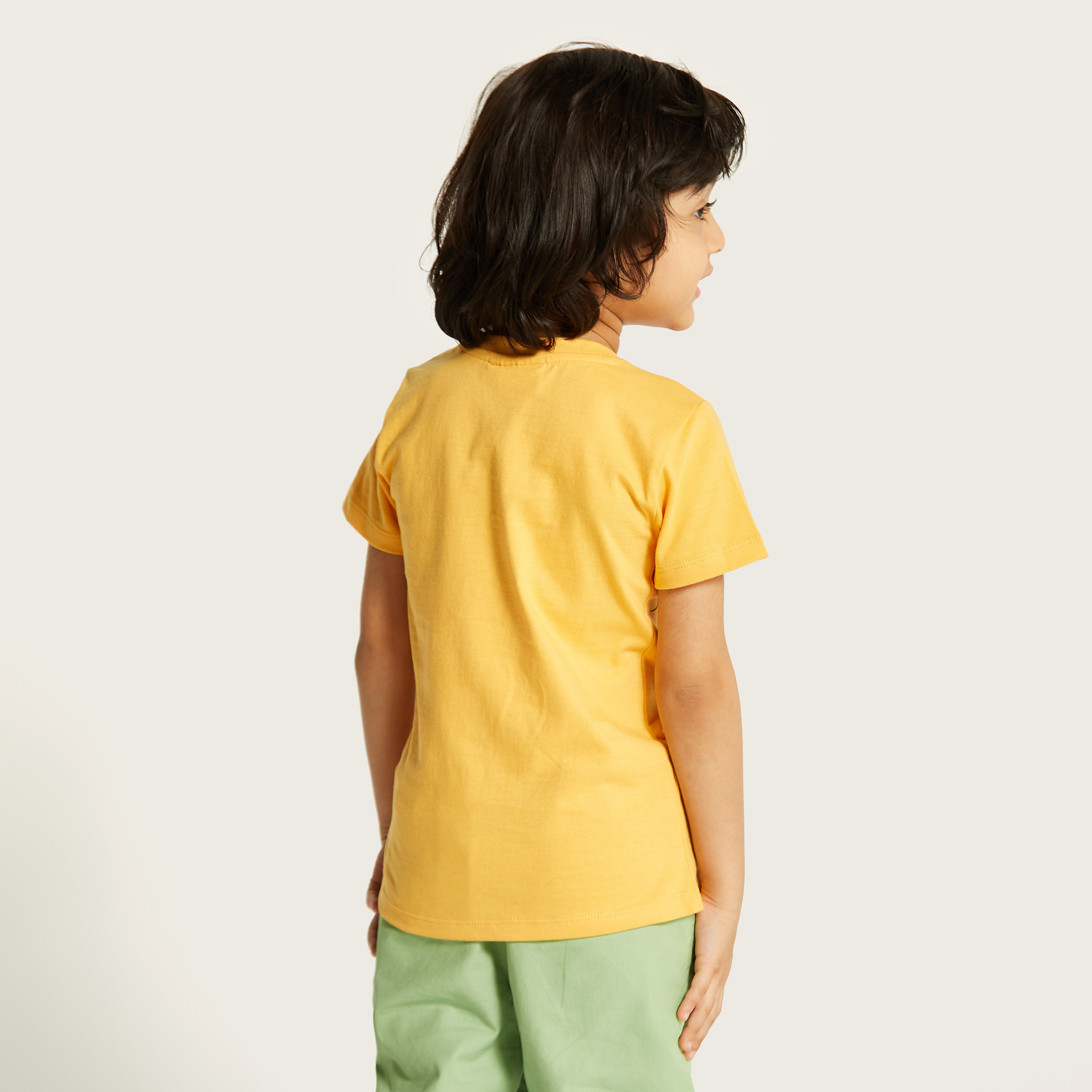 Juniors Dinosaur Print T-shirt with Crew Neck and Short Sleeves-boys-clothing-tshirtsandpolos-image-5