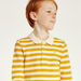 Juniors Striped Polo T-shirt with Long Sleeves and Button Closure-T Shirts-thumbnailMobile-2