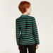 Juniors Striped Polo T-shirt with Long Sleeves and Button Closure-T Shirts-thumbnailMobile-3