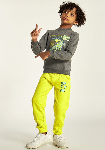 Juniors Typographic Print Joggers with Drawstring Closure and Pockets