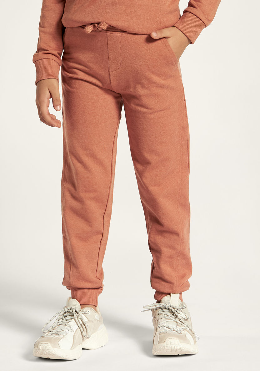 Juniors Solid Joggers with Drawstring Closure and Pockets-Joggers-image-0