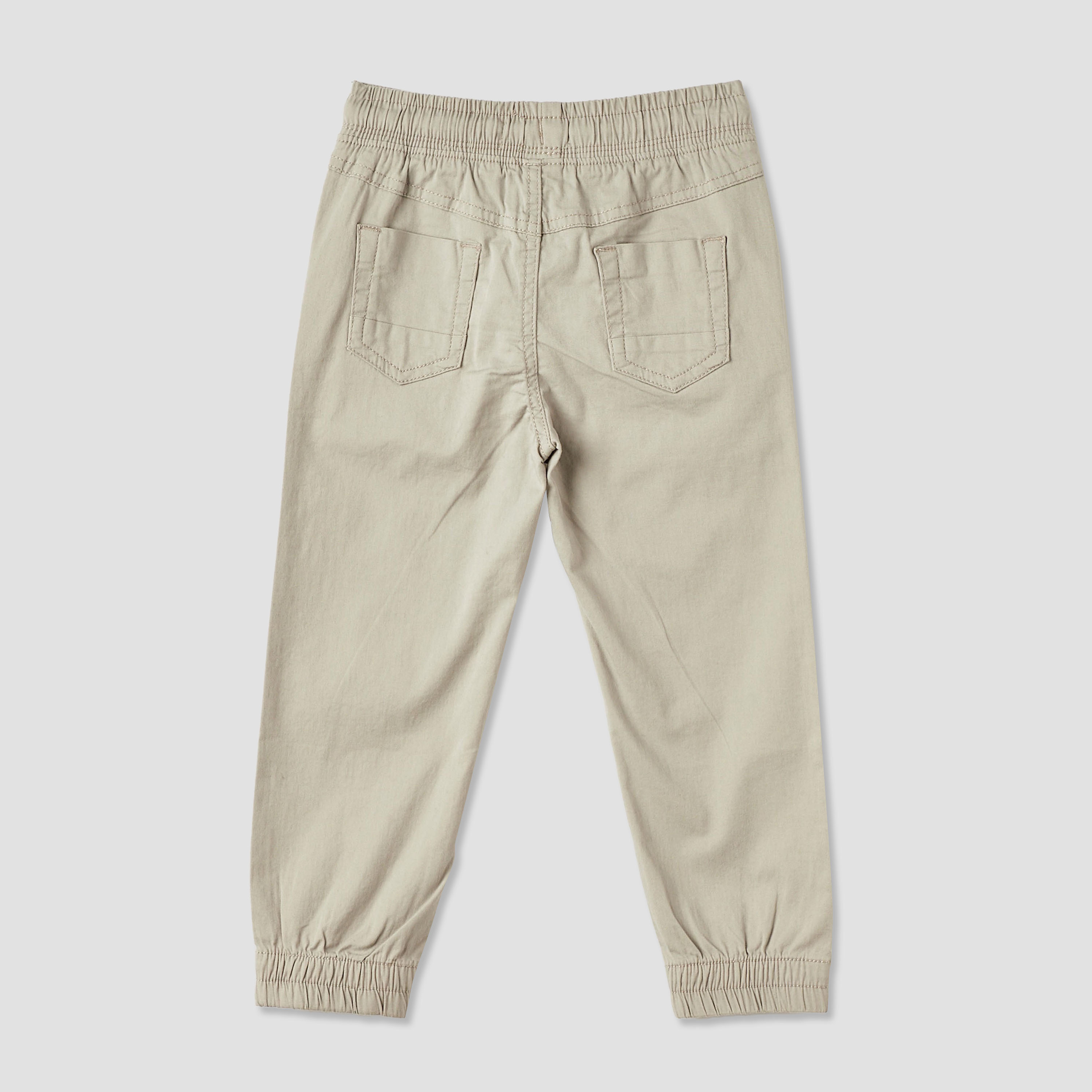 Juniors Solid Mid-Rise Jog Pants with Pockets and Elasticated Drawstring Closure-boys-clothing-bottoms-joggersandtrackpants-image-2