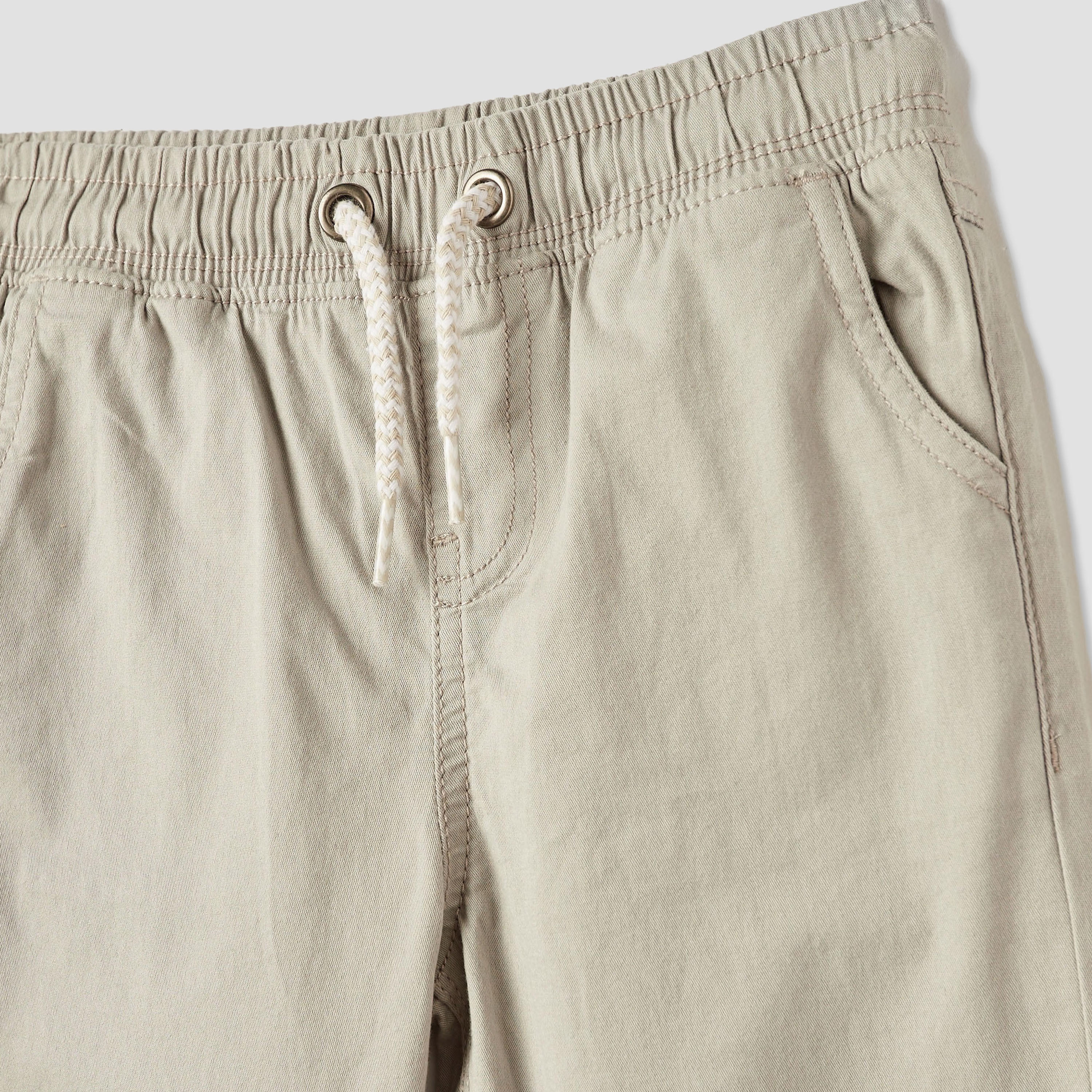Juniors Solid Mid-Rise Jog Pants with Pockets and Elasticated Drawstring Closure-boys-clothing-bottoms-joggersandtrackpants-image-3