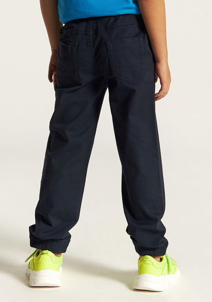 Juniors Solid Jog Pants with Drawstring Closure and Pockets-Pants-image-3