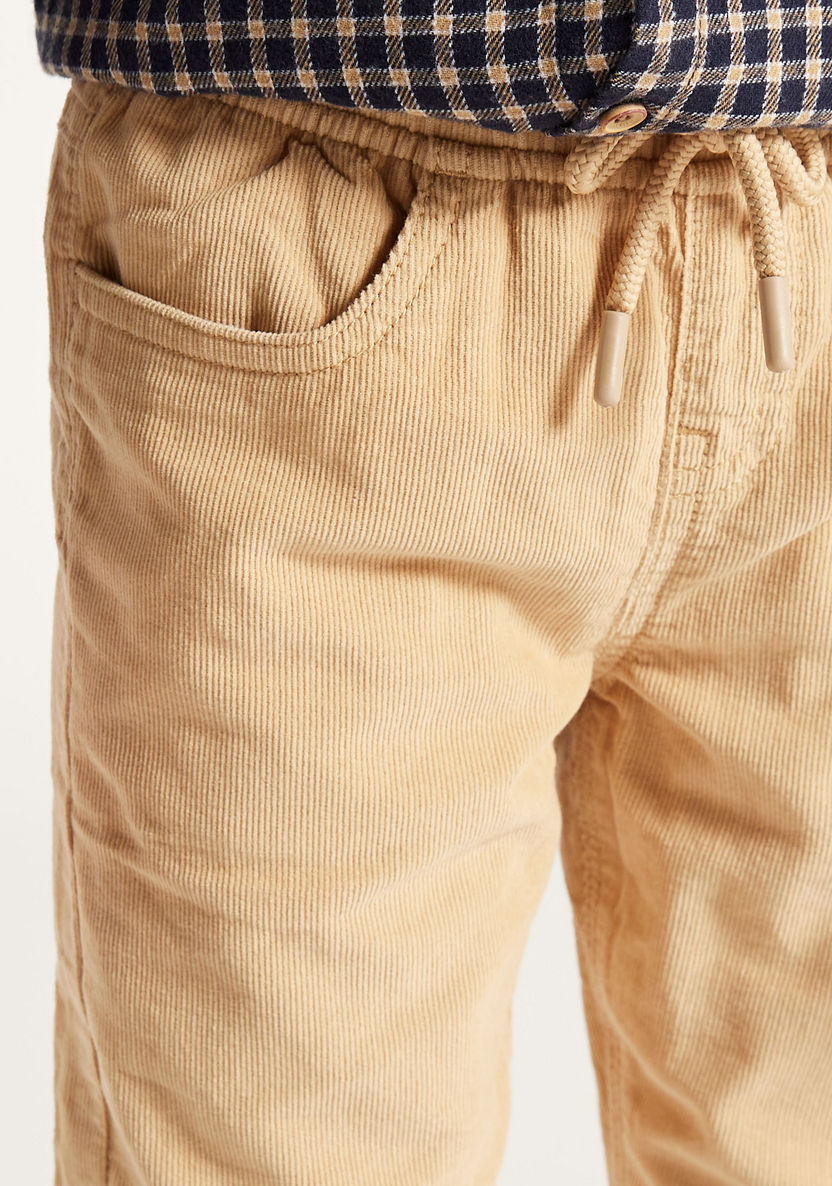 Juniors Solid Mid-Rise Pants with Drawstring Closure-Pants-image-2