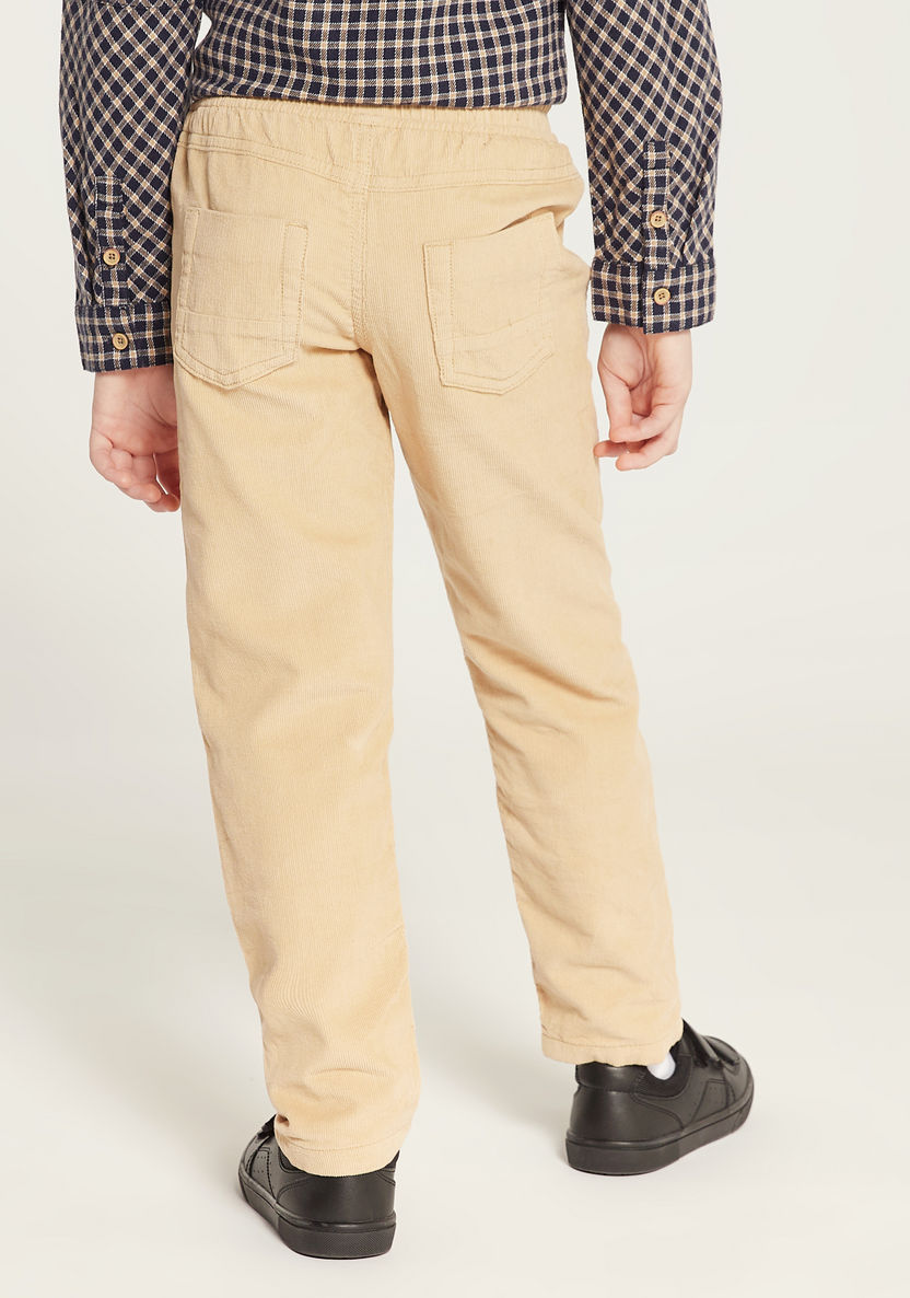 Juniors Solid Mid-Rise Pants with Drawstring Closure-Pants-image-3