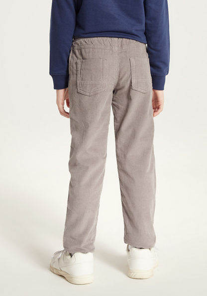 Juniors Solid Mid-Rise Pants with Drawstring Closure
