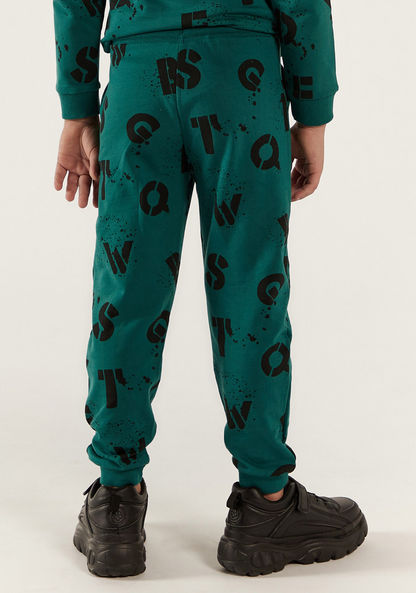 Juniors Alphabet Print Joggers with Pockets and Elasticated Waistband-Joggers-image-3