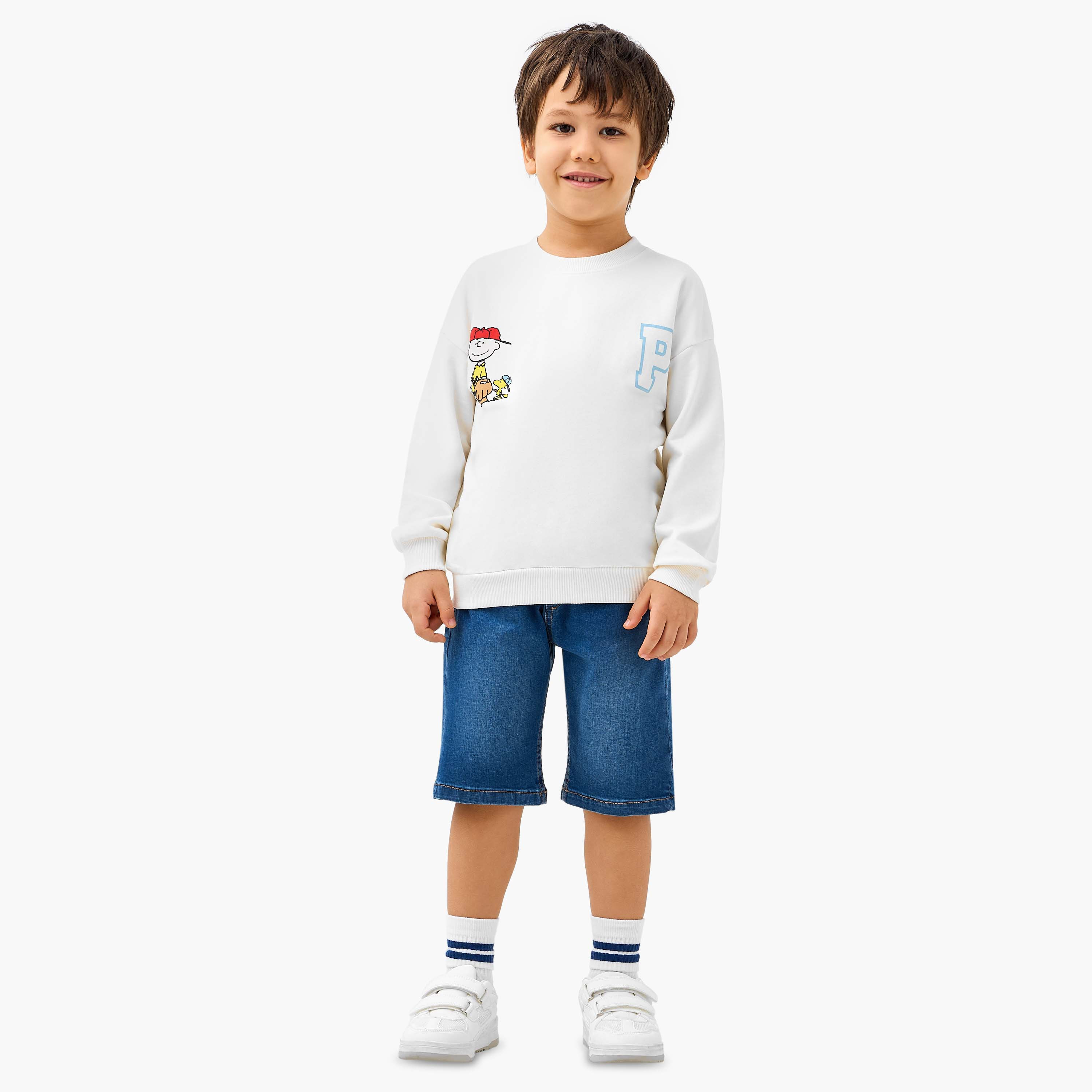 شورت دينم سادة بجيوب ورباط إغلاق من جونيورز-boys-clothing-bottoms-shorts-image-4