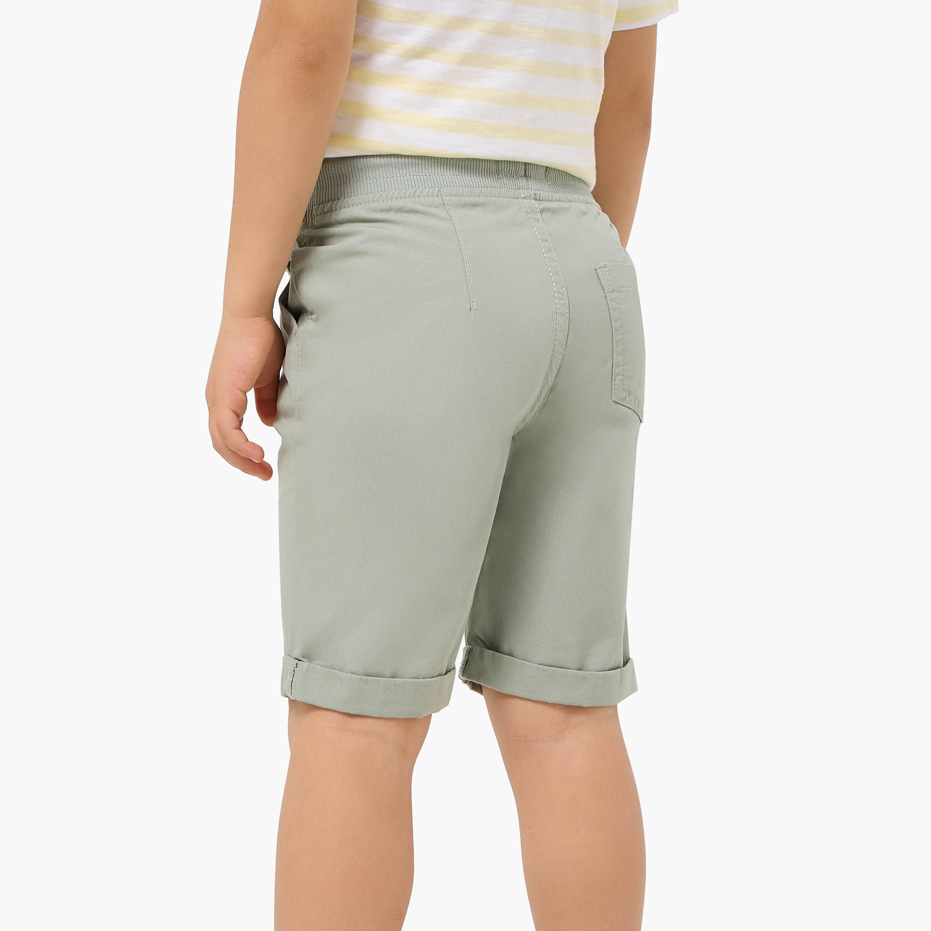 Juniors Solid Shorts with Drawstring Closure and Pockets-boys-clothing-bottoms-shorts-image-3