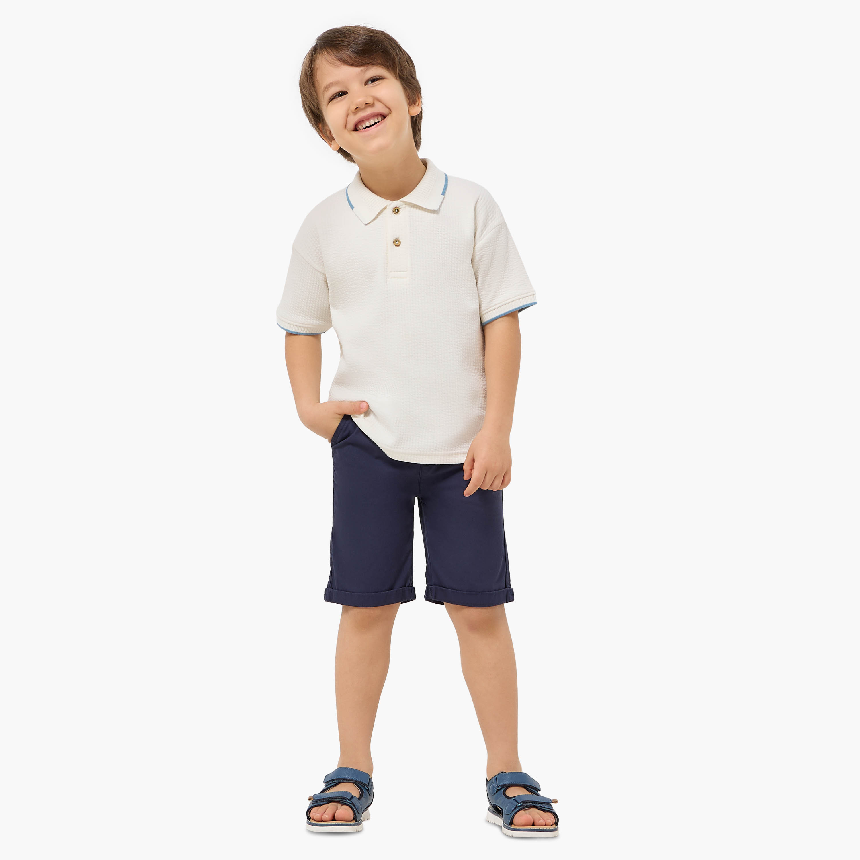 Juniors Solid Shorts with Drawstring Closure and Pockets-boys-clothing-bottoms-shorts-image-2