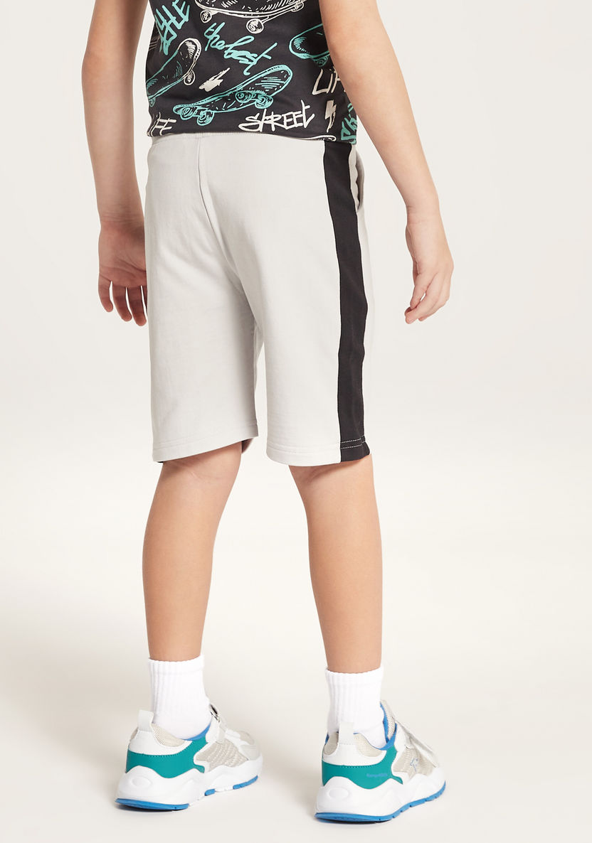 Juniors Solid Mid-Rise Shorts with Drawstring Closure-Shorts-image-3