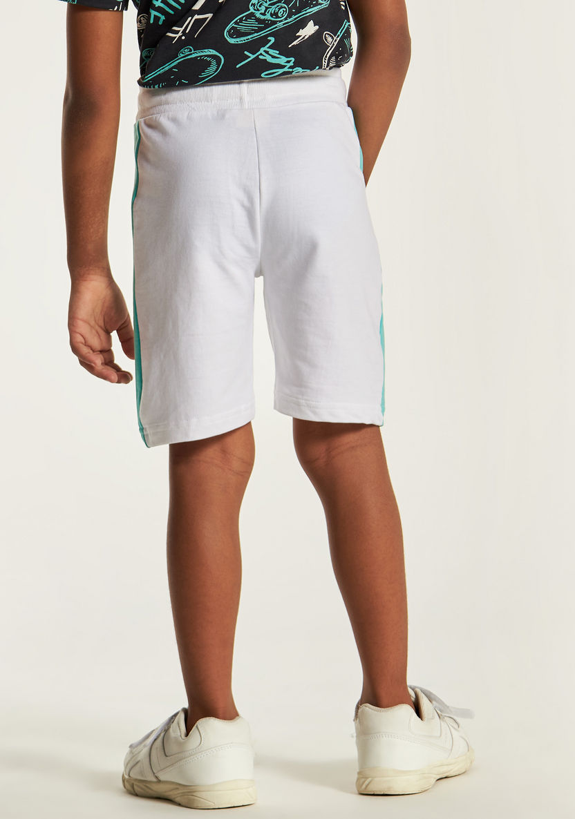 Juniors Solid Mid-Rise Shorts with Drawstring Closure and Pockets-Shorts-image-3