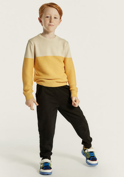Juniors Colourblock Pullover with Long Sleeves-Sweaters and Cardigans-image-0