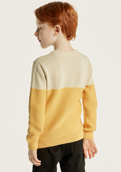 Juniors Colourblock Pullover with Long Sleeves-Sweaters and Cardigans-image-3