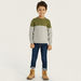 Juniors Colourblock Pullover with Crew Neck and Long Sleeves-Sweaters and Cardigans-thumbnailMobile-0