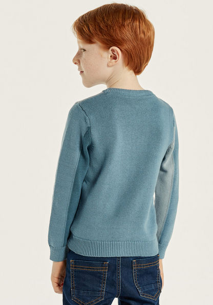 Juniors Colourblock Pullover with Long Sleeves-Sweaters and Cardigans-image-3