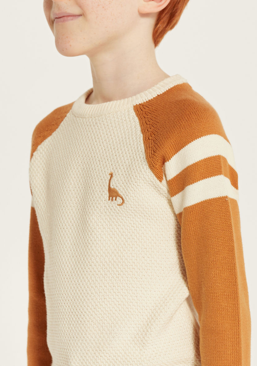 Juniors Textured Pullover with Crew Neck and Raglan Sleeves-Sweaters and Cardigans-image-2