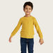 Juniors Textured Sweater with Crew Neck and Long Sleeves-Sweaters and Cardigans-thumbnailMobile-1