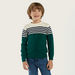 Juniors Striped Sweater with Crew Neck and Long Sleeves-Sweaters and Cardigans-thumbnailMobile-1