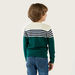 Juniors Striped Sweater with Crew Neck and Long Sleeves-Sweaters and Cardigans-thumbnailMobile-3