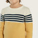 Juniors Striped Sweater with Crew Neck and Long Sleeves-Sweaters and Cardigans-thumbnail-2