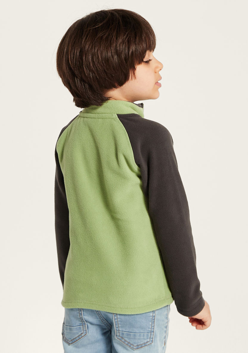 Juniors Solid Sweatshirt with Raglan Sleeves and Zip Closure-Sweatshirts-image-3
