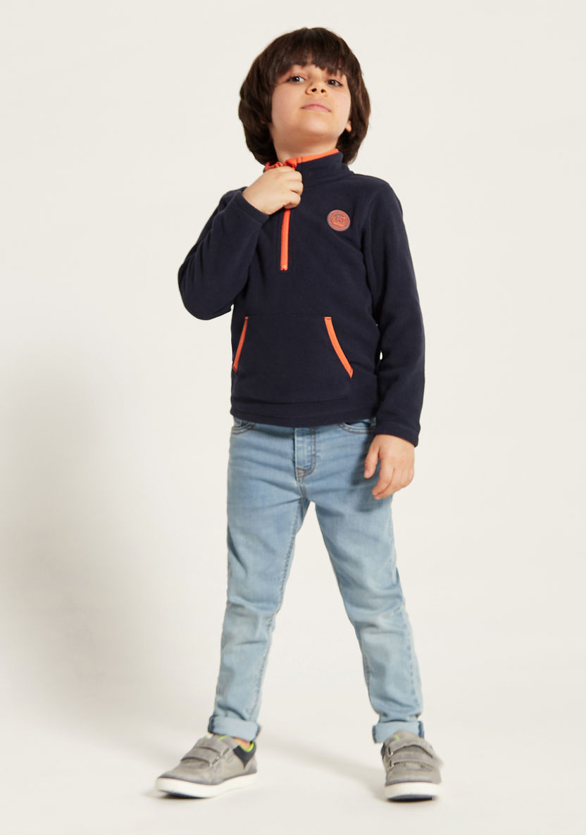 Juniors Solid Sweatshirt with Long Sleeves and Pockets-Sweatshirts-image-0