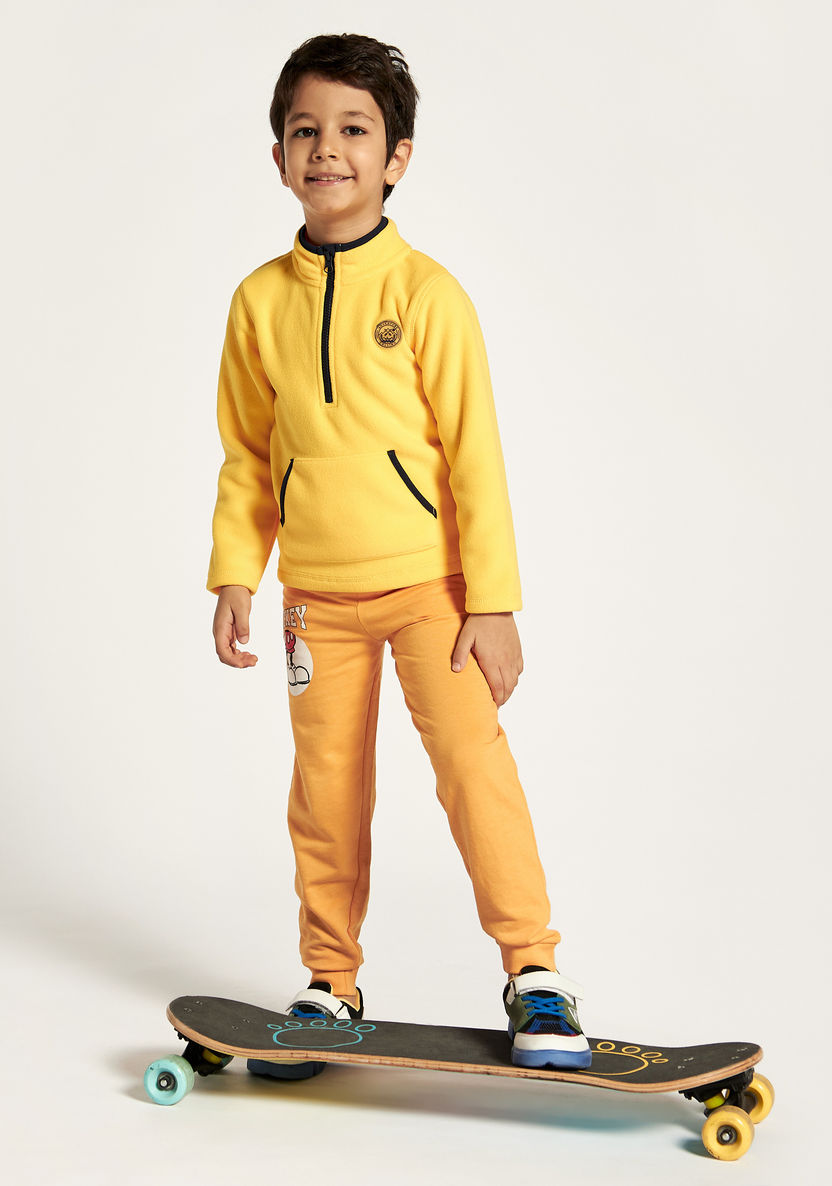 Juniors Solid Long Sleeves Pullover with Stand Neck and Pocket-Sweatshirts-image-0