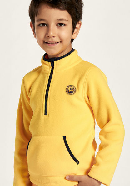Juniors Solid Long Sleeves Pullover with Stand Neck and Pocket