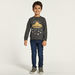 Juniors Printed Sweater with Crew Neck and Long Sleeves-Sweaters and Cardigans-thumbnailMobile-0