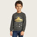 Juniors Printed Sweater with Crew Neck and Long Sleeves-Sweaters and Cardigans-thumbnail-1