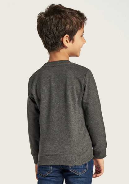 Juniors Printed Sweater with Crew Neck and Long Sleeves-Sweaters and Cardigans-image-3