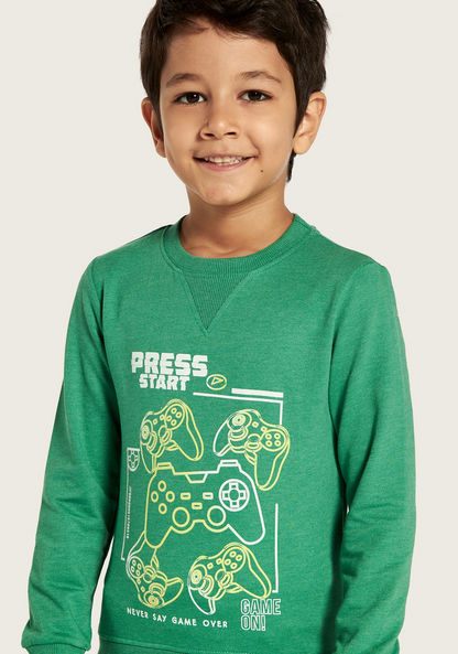 Juniors Printed Sweatshirt with Round Neck and Long Sleeves-Sweatshirts-image-2