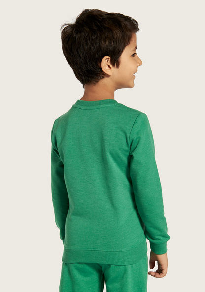 Juniors Printed Sweatshirt with Round Neck and Long Sleeves