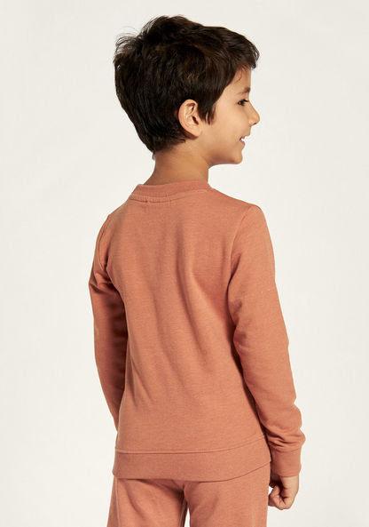 Juniors Solid Sweatshirt with Crew Neck and Long Sleeves-Sweatshirts-image-3