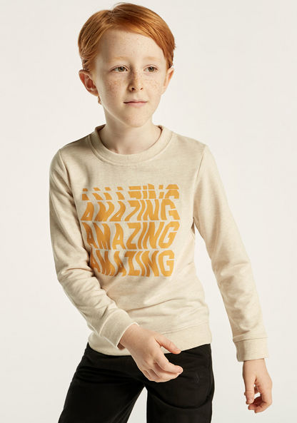 Juniors Printed Crew Neck Pullover with Long Sleeves-Sweatshirts-image-1
