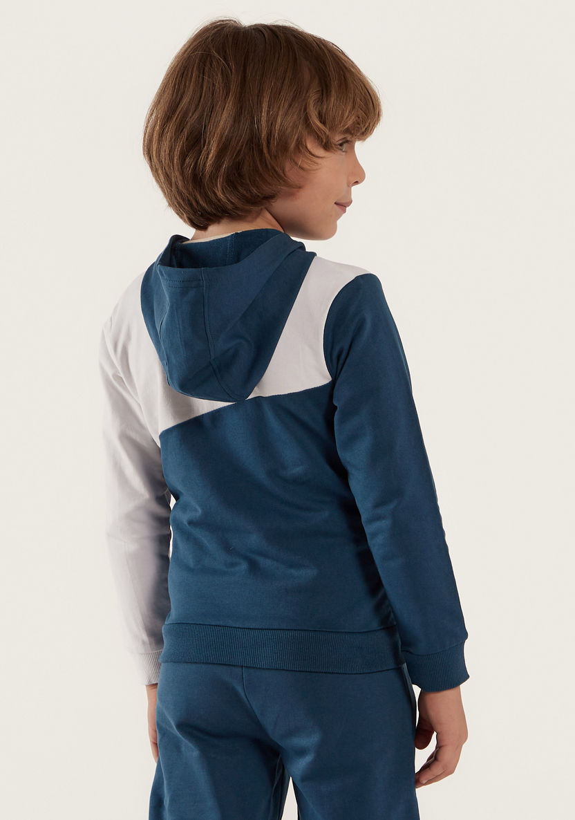 Juniors Printed Zip Through Jacket with Hood and Pockets-Coats and Jackets-image-3