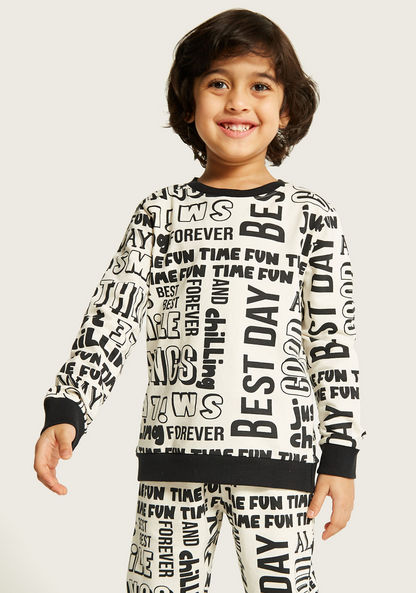 Juniors All Over Print Sweatshirt with Long Sleeves